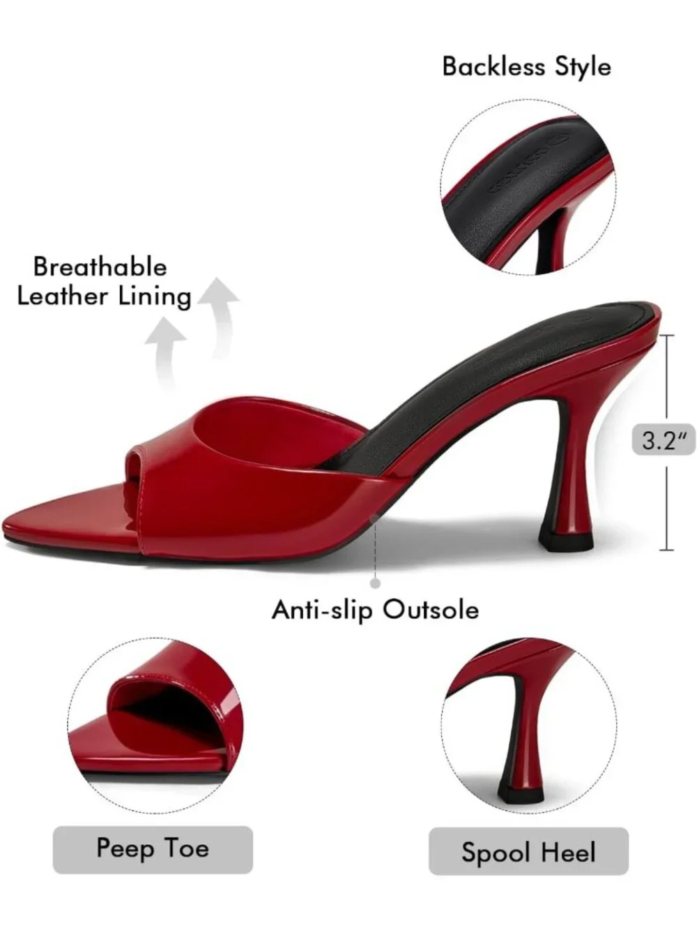 Chic Women's Kitten Heel Sandals | Pointed Open Toe Heeled Mules for Summer